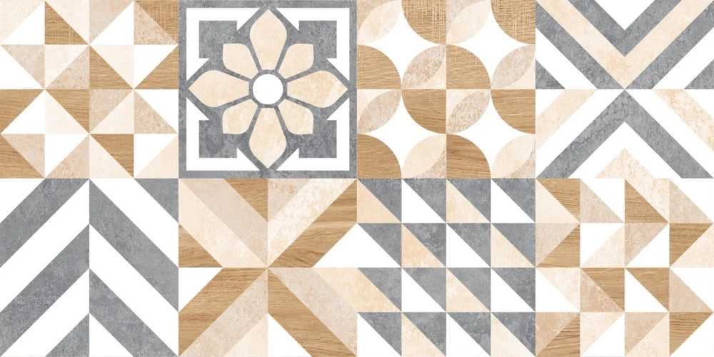 Плитка настенная Global Tile Marmaris Белый пэчворк 25x50 см (GT129VG)