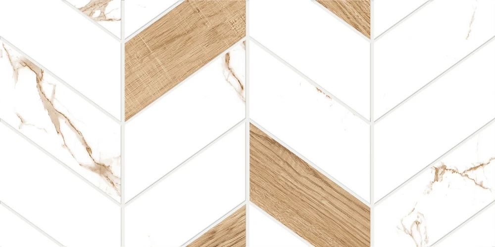 Плитка настенная Global Tile Marmaris Белый геометрия 25x50 см (GT128VG)